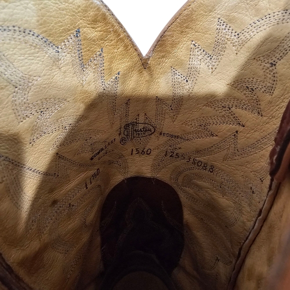 Justin Boots Men's Brown Leather Western Boots - Picture 5 of 7